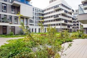  Die Wohnanlage „The Garden Living“ in Berlin-Mitte setzt sich aus Reihenhäusern mit Gärten, Penthäusern sowie Miet- und Eigentumswohnungen zusammen&nbsp; 