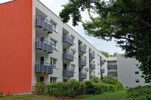  Wohnen mit viel Grün bietet das Mehrfamilienhaus der Nassauischen Heimstätte in Wiesbaden 