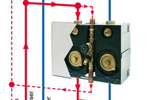  In den Montageblock ist ein Zirkulationsregulierventil in der vorgerichteten Dämmschale integriert 