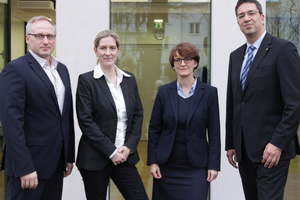  V.l.n.r.: Volker Schulz, CIO PROMOS consult GmbH, Monika Gräf, Abteilungsleiterin Information und Kommunikation der ProPotsdam GmbH, Katharina Knorr, CFO und Projektleiterin bei der PROMOS consult GmbH, und Jörn-Michael Westphal, Geschäftsführer ProPotsdam GmbH 