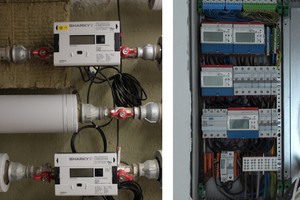  Bild 2: Wärmemengenzähler (linkes Bild) und Smart Meter (Stromzähler, rechtes Bild) als Bestandteil des digitalen Monitoringsystems der Effizienzhäuser Plus in Neu-Ulm 