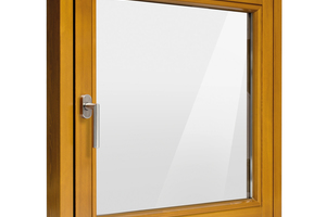  Hochwertige Designfenster aus Holz werden mit einem vollverdeckten Drehkipp-Beschlag gefertigt. Ohne sichtbare Beschlagteile schließt er innen flächenbündig 