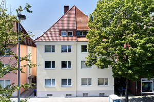  Die linke Haushälfte dieses 1952 erbauten Mehrfamilienhauses in Münster wurde mit weber.therm circle modernisiert 