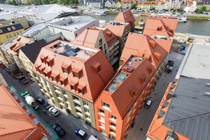  Das Ostermeier-Quartier fügt sich in der Altstadt von Regensburg wunderbar in die Umgebungsbebauung ein 