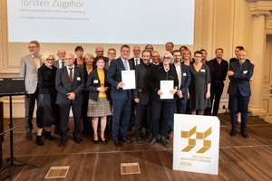  Das prämierte Team mit Vertretern von Bruno Fioretti Marquez Architekten und der Lutherstadt Wittenberg 