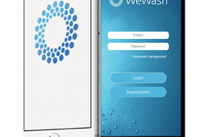  Mit der WeWash-App kann man Waschmaschinen und Trockner buchen und bargeldlos bezahlen. 