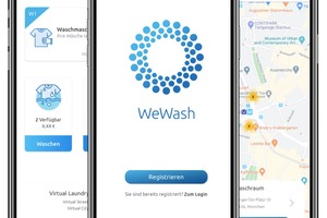  Mit der WeWash App (iOS, Android) können Nutzer freie Maschinen reservieren und buchen. Und werden per Push-Nachricht oder E-Mail informiert, sobald ihre Wäsche fertig ist 