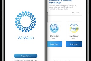  Über die WeWash App können Mieter bequem eine Waschmaschine und einen Trockner reservieren. Alternativ funktioniert dies auch telefonisch oder online 