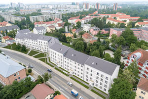  Mit dem flexiblen Wohnungsbaukasten kann eine hochwertige städtebauliche und architektonische Qualität erzielt werden, wie das Vonovia-Beispiel in Dresden zeigt  
