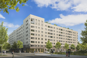  Kein Unterschied zu erkennen: Visualisierung der 190 neu entstehenden Wohnungen der GWG München, für die Reyclingbeton verwendet wird  