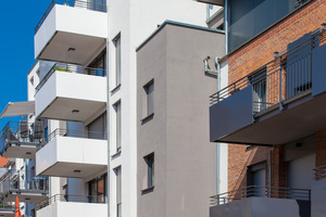  Großzügige Loggien und weit auskragende Balkone verleihen den Neubauten ein modernes Erscheinungsbild 