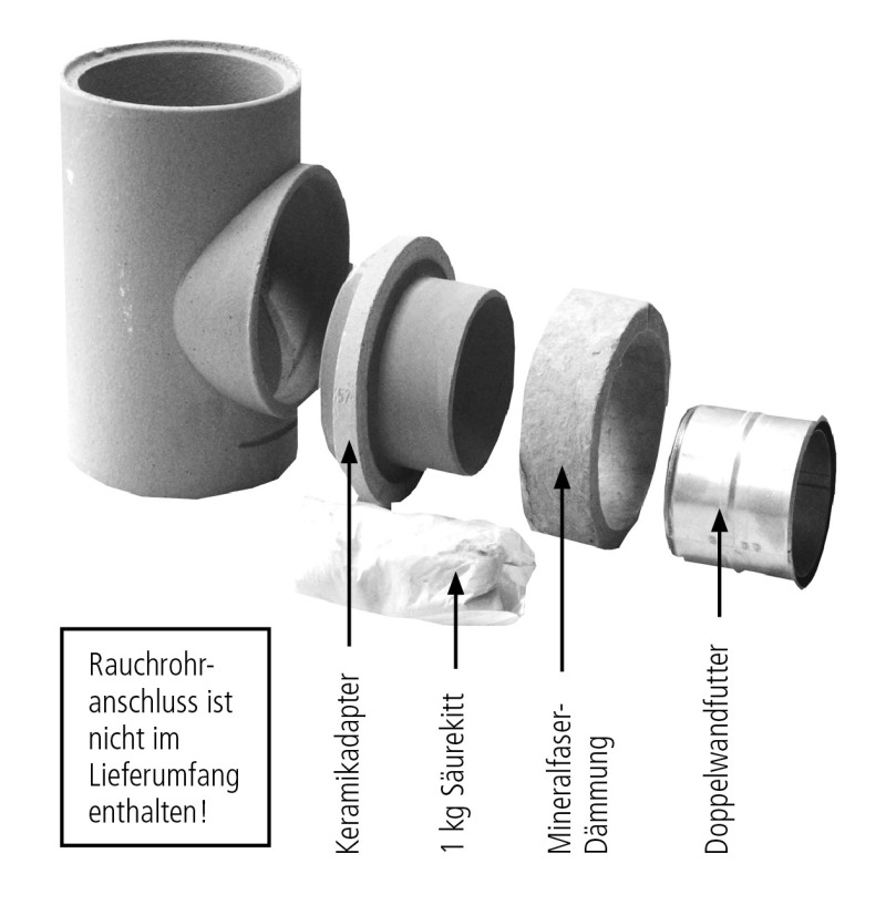 Feuerstätten-Anschluss-Set von 47 cm Länge