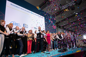  Projektleiter Hartwig von Saß und Team beim Finale Real Estate Arena. 