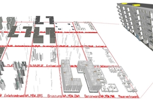  Die typisierten Bauteile als digitale Modelle. Sie waren die Grundlage für die Produktion im Betonfertig-teilwerk 