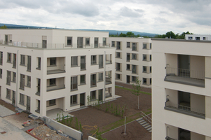  Ein Teil des neuen Wohnviertels auf dem Südcampus in Bad Homburg während der Bauphase 