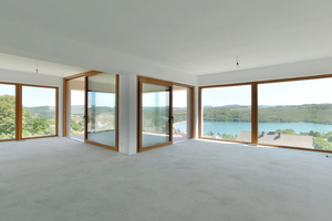  Alle Fensterflächen mit erstklassiger Sicht auf den Sorpesee und die umliegenden Höhenzüge des Sauerlands sind mit bodentiefen Fensterelementen ausgeführt worden 