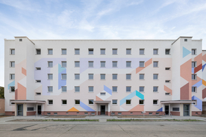 Aus Alt mach Neu: Die WBG entschied sich für eine energetische Sanierung ihres Wohnblocks. In dem Zuge erhielt die Fassade eine neue Optik und verleiht dem Plattenbau seitdem ein freundliches Äußeres 