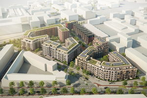  Auf 2,5 Hektar entsteht in Hamburg-Ottensen mit einem Ensemble aus vier Baukörpern das Max Brauer Quartier 