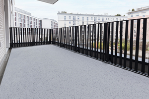  Das vollflächig, vliesarmierte Abdichtungssystem Triflex BTS-P sorgt für langanhaltenden Schutz der Balkone 