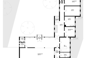  Das Erdschoss des Gemeindezentrums St. Hildegard im Grundriss 