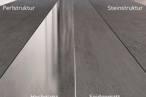  Aus dem Portfolio an Dekor Paneelen – eine Auswahl an verschiedenen Oberflächen 