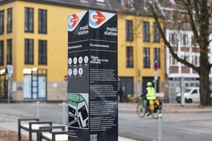  Voraussetzung für eine Mobilitätsstation ist eine vorhandene Fläche von mindestens 100 m² – wie hier an der Kunstakademie in Düsseldorf 