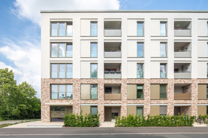  Die Klinkerriemchen im Sockelbreich sind ein verbindendes Gestaltungselement im Quartier Gretelriede 