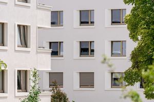  Für die massiven Wände der Gebäude kam Kalksandstein zum Einsatz, der über gute Schallschutzeigenschaften verfügt 