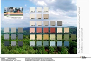  Die Farbkollektion für die Sennestadt: 30 Fassadenfarben und neun Akzentfarben für Fassaden von heute – mit Nuancen, die sehr nah an den originalen Farben der 1950er- und 60er-Jahre sind 