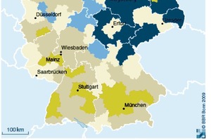  Entwicklung der Wohnflächennachfrage insgesamt 2010 bis 2025 in % 