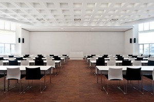  Hörsaal mit induktiver Höranlage, flexiblem Beleuchtungskonzept, sowie höhenverstellbarem Rednerpult – Paul-Ehrlich-Institut, Langen (Angela Fritsch Architekten) 