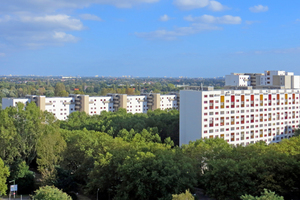  Das Märkische Viertel wird in ein grünes, energieeffizientes Wohnquartier umgebaut. 