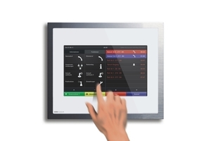  Mit dem Gira Control 9 Dienstzimmerterminal 834 Plus sind alle wichtigen Funktionen und Informationen immer auf einen Blick sichtbar. Über ein Touchdisplay ermöglicht es eine intuitive Steuerung des Systems und bietet einen schnellen Zugriff auf vielfältige Zusatzfunktionen 