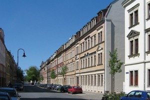  Ein Stadtgebiet in Dresden. Es wurde in der Gründerzeit erbaut 
