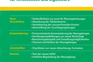  Die neue HOAI. Die Reform der Honorarabrechnung für Architekten und Ingenieure. Dr. Mark von Wietersheim, Claus-Jürgen Korbion, Rudolf Haufe Verlag, 2009, 272 S., 39,80 €, ISBN 978-3-448-09059-8 