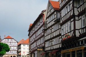  In der Innenstadt von Eschwege/Hessen wird ein Fachwerkhaus barrierefrei umgebaut 