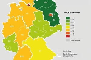  Regionale Differenzierung durchschnittlicher Innenentwicklungspotenziale in m² je Einwohner (Untergrenze) 