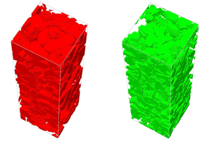  Abbildung 3: Tomografie eines untersuchten Putzes (links) und generiertes Geometriemodell (rechts) 