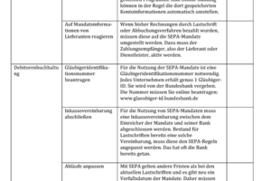  Checkliste zur SEPA-Umstellung in Unternehmen 