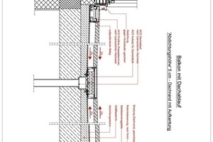  Balkon mit Dachablauf – Abdichtungshöhe 5 cm – Dachrand mit Aufkantung 