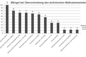  Prozentuale Verteilung der Mängel bei Überschreitung des technischen Maßnahmewertes 