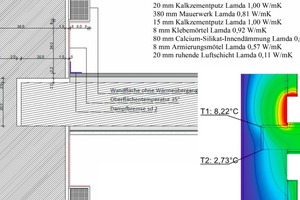  Bild 5: Thermische Berechnung der Innendämmung im Bereich der Balkenköpfe  