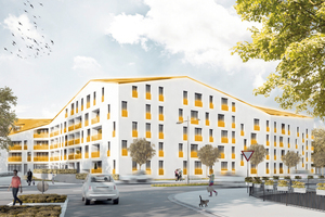  Das Konzept für die Wohnanlage geht auf den Entwurf des Darmstädter Architekten Florian Krieger zurück. Er gewann beim 2011 ausgelobten intern. Architektenwettbewerb einen der beiden ersten Preise 
