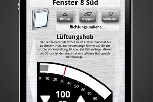  Bei der Fensterkonfiguration werden die ­jeweiligen Einstellungen bildlich dargestellt. ­Standardwerte sind rot markiert. Die ­Einstellungen können durch ein direktes Berühren der Anzeige oder der Pfeil-symbole angepasst werden 